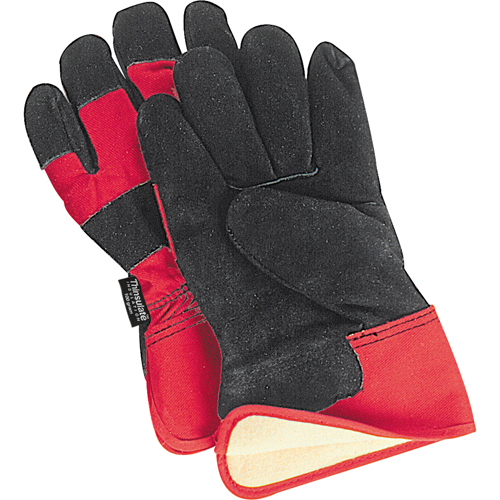 Gants d'ajusteur doubl&eacute;s pour l'hiver &agrave; chaleur sup&eacute;rieure, Grand, Paume en Cuir de vache refendu, Doublure en Thinsulate Auto-Cam