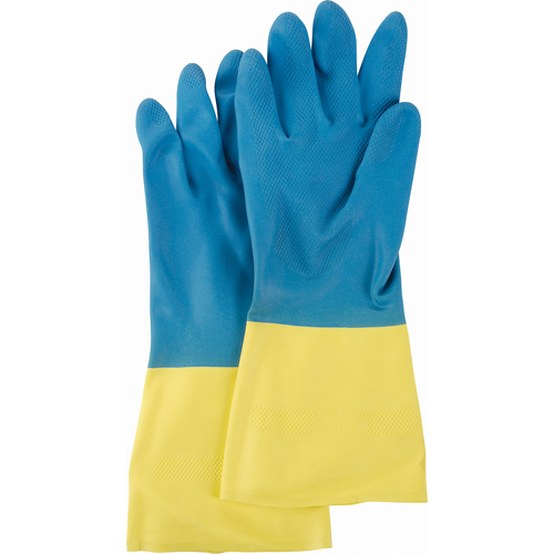 Gants deux tons NS53, Taille Moyen/8, 13" lo, N&eacute;opr&egrave;ne/Latex de caoutchouc, Doublure en Ouat&eacute;e, 28 mils Auto-Cam