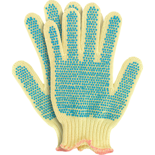 Knit Gloves with Dots, Size Small/7, 7 Gauge, PVC Coated, Kevlar&reg; Shell, ANSI/ISEA 105 Level 2 Auto-Cam