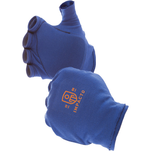 Anti-Impact Fingerless Right-Hand Glove Liner, 6/X-Small, Synthetic Palm, Slip-On Cuff Auto-Cam