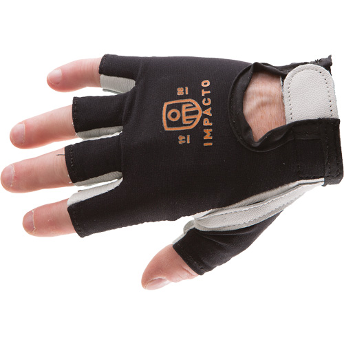 Anti-Impact Left-Hand Glove, X-Small, Goatskin/Split Leather Palm, Hook & Loop Cuff Auto-Cam