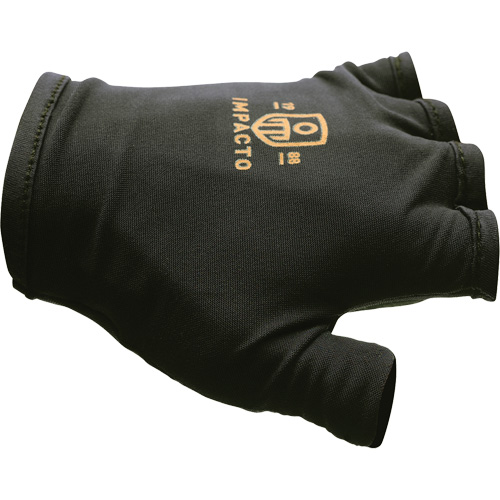 Anti-Impact Fingerless Left-Hand Glove, X-Small, Split Leather Palm, Slip-On Cuff Auto-Cam