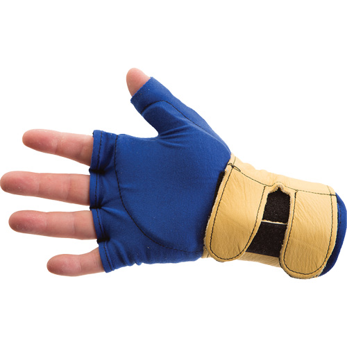 Fingerless Glove Liner with Wrist Restrainer, Size X-Small, Poly-Cotton Palm Auto-Cam