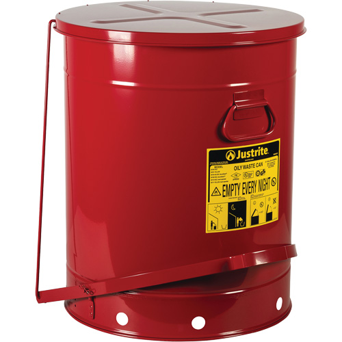 Oily Waste Cans, FM Approved/UL Listed, 21 US gal., Red Auto-Cam