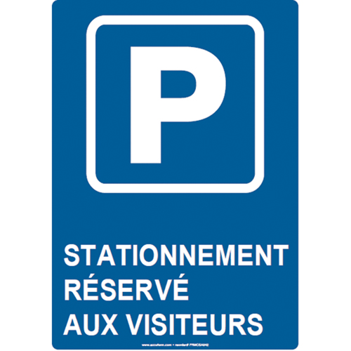 Reserved Parking Sign, 14" x 10", Aluminum, French with Pictogram Auto-Cam