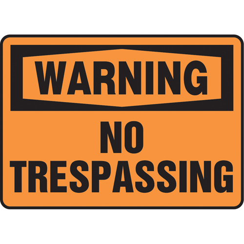 Enseigne  No Trespassing , 10" x 14", Vinyle, Anglais Auto-Cam