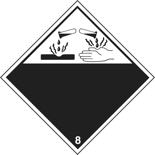 Corrosive Materials TDG Placard, Plastic Auto-Cam