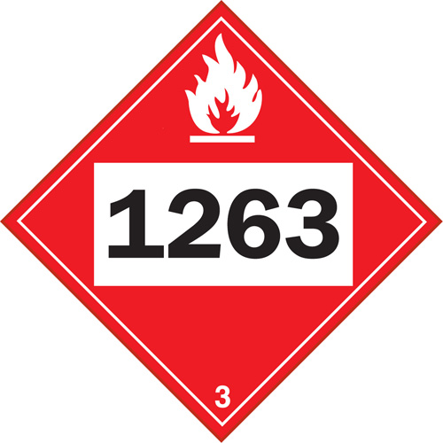 Plaque-&eacute;tiquette TMD 1263 pour liquide inflammable peinture, Plastique Auto-Cam