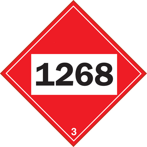1268 Petroleum Distillates TDG Placard, Plastic Auto-Cam