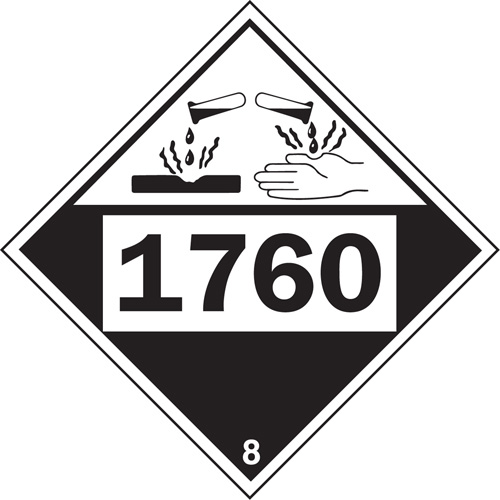 Plaque-&eacute;tiquette TMD 1760 pour mat&eacute;riaux corrosifs phosphate d'aluminium, Plastique Auto-Cam