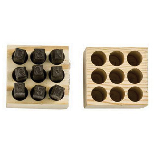 Jeux de tampons num&eacute;rot&eacute;s en acier, # 4/6/3/2/1/8/9/7/5, 1/4" Auto-Cam