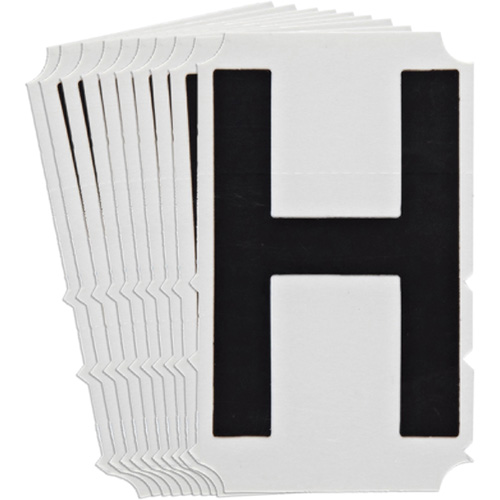 Quick-Align&reg;Individual Gothic Number and Letter Labels, H, 4" H, Black Auto-Cam