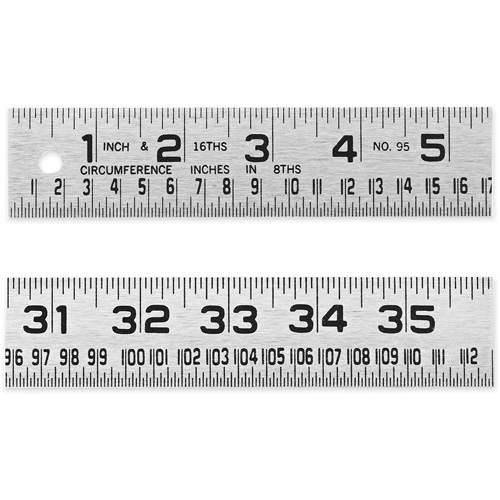 R&egrave;gle de circonf&eacute;rence pour ferblantier, 4' lo, Acier, Graduations de 1/16" Auto-Cam