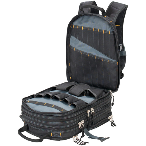 Sacs &agrave; dos pour outils &agrave; 75 pochettes, 13" lo x 17-1/2" la, Noir, Nylon Auto-Cam