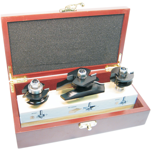 Jeux de fraises &agrave; doucine pour cabinets avec coupe arri&egrave;re, 2 cannelures Auto-Cam