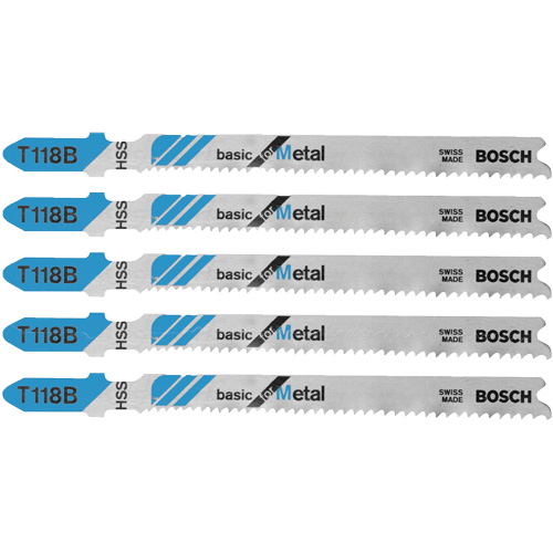 Jig Saw Blades Basic for Metal, High Speed Steel, T-Shank, 3-5/8" L Auto-Cam
