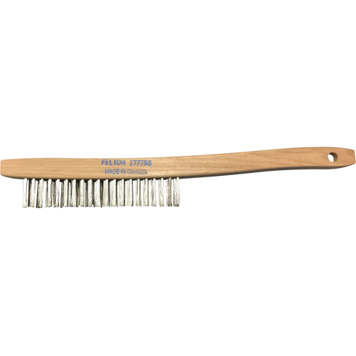Brosses de nettoyage &agrave; manche recourb&eacute;, Acier inoxydable, 3 x 19 rangs de fils, Longueur 14" Auto-Cam