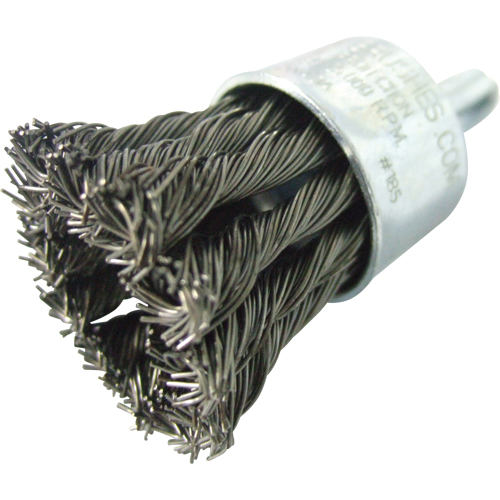 Knotted Wire End Brushes, 1" Dia., 0.020" Wire Dia., 1/4" Shank Auto-Cam