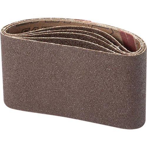 Portable Abrasive Belt, 3" W x 21" L, Aluminum Oxide, 100 Grit Auto-Cam