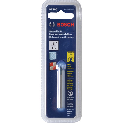 Glass and Tile Bit, Carbide, 4" Flute Auto-Cam