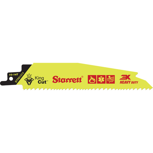 King Cut Reciprocating Blade, Bi-Metal, 10-14 TPI, 12" L x 1" W Auto-Cam