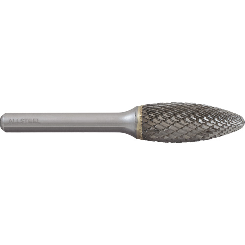 Fraise au carbure en forme de flamme AllSteel, SH-5, 1/2" dia., 1/4" Tige, 1-1/4" Prof. de la coupe Auto-Cam