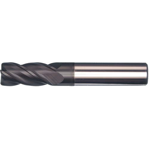 Unequal Helix End Mill, 1/2" Dia., 3" L, 4 Flutes, 1/2" Shank, Carbide Auto-Cam
