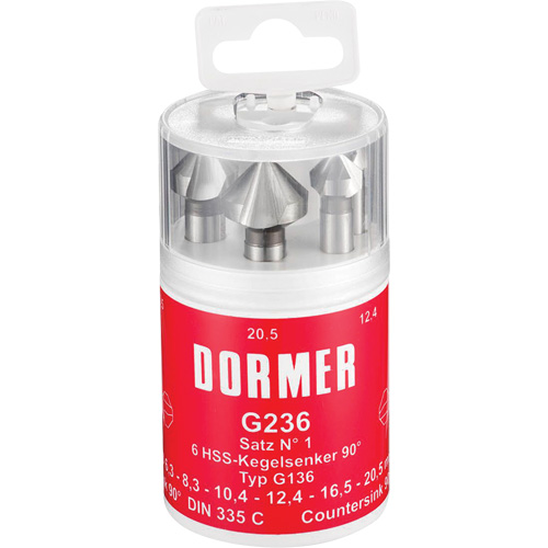 90° Countersink Set, 6 Pieces Auto-Cam