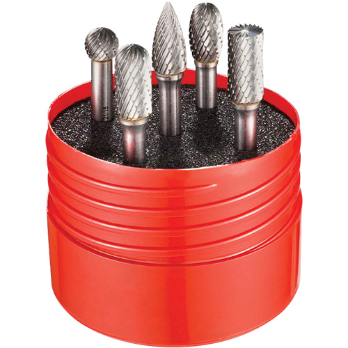 Double Cut Rotary Burr Set, 5 Pieces Auto-Cam