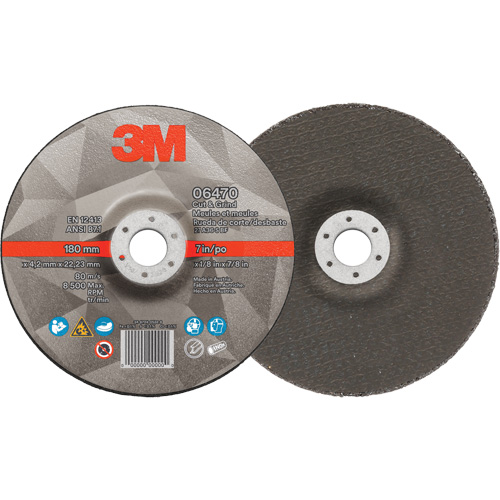 Cut & Grind Wheel, 7" x 1/8", 7/8" Arbor, Type 27, Ceramic Auto-Cam