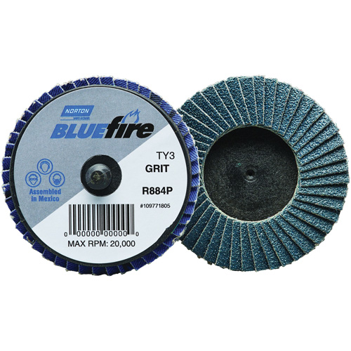 Mini disques &agrave; lamelles BlueFire R884P, 2" x Type 27, Grain 40, Alumine de zirconium Auto-Cam