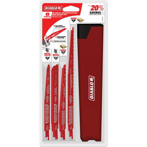 Nail-Embedded Wood & Metal Cutting/Demo Reciprocating Saw Blade Set Auto-Cam