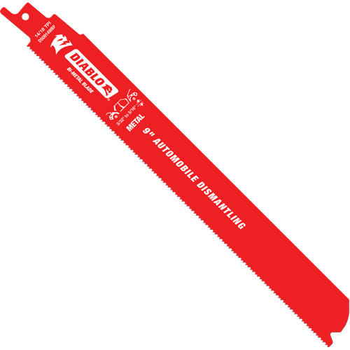 Reciprocating Blade for Auto Dismantling, Bi-Metal, 14-18 TPI, 9" L x 1" W Auto-Cam