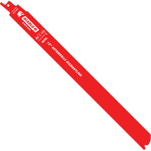 Reciprocating Blade for Auto Dismantling, Bi-Metal, 10-14 TPI, 12" L x 1" W Auto-Cam