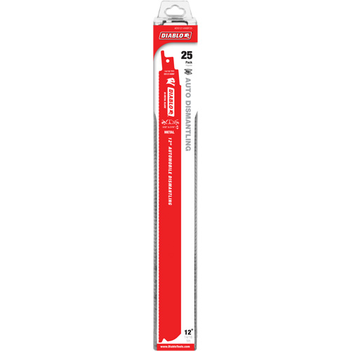Reciprocating Blade for Auto Dismantling, Bi-Metal, 10-14 TPI, 12" L x 1" W Auto-Cam