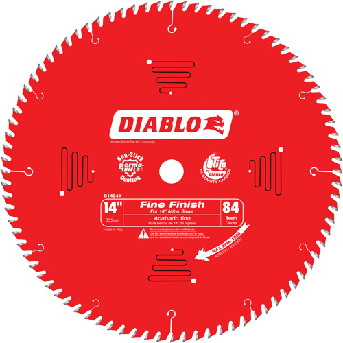 Fine Finish Circular Saw Blade, 14", 84 Teeth, Laminate/Wood Use Auto-Cam