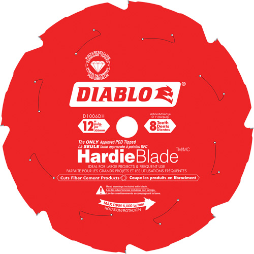 HardieBlade Cutting Saw Blade, 12", 8 Teeth, Fibre Cement Use Auto-Cam
