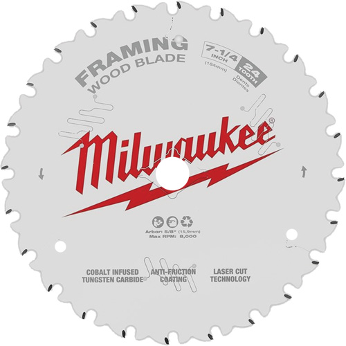 Framing Circular Saw Blade, 7-1/4", 24 Teeth, Wood Use Auto-Cam