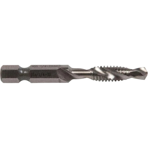 Drill/Tap Bit, 1/4", High Speed Steel Auto-Cam