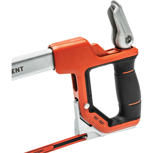 Scie &agrave; m&eacute;taux &agrave; tension rapide avec poign&eacute;e &agrave; double mat&eacute;riau, 12", Prise Ergonomique Auto-Cam