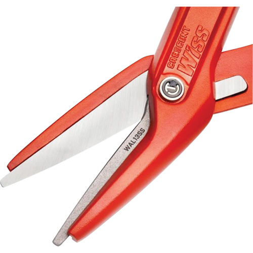 13" Serrated Aluminum Tinner Snip with Dipped Handle, 3" Cut Length, Straight Cut Auto-Cam