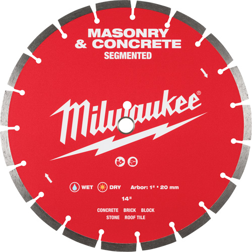 Segmented Masonry & Concrete Diamond Blade, 14", Stone/Concrete/Brick/Tile Use Auto-Cam