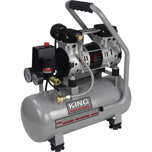 Ultra-Quiet Oil-Free Air Compressor, Gas, 3 gal., 135 PSI Auto-Cam