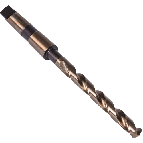 Heavy Duty Taper Shank Drill Bit, 9/16", High Speed Cobalt, 4-7/8" Flute, 135° Point Auto-Cam