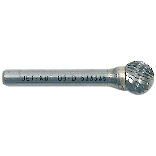 Jet-Kut&reg; Ball Shape Bur, 1/4" Dia., 1/4" Shank, 7/32" Depth of Cut Auto-Cam