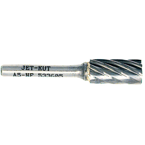 A5-NF JET-KUT&reg; Cylindrical Shape Bur for Aluminum/Non-ferrous Materials, 1/2" Dia., 1/4" Shank Auto-Cam