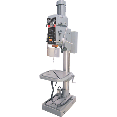 Variable Speed Gearhead Drill Presses, 5/8" Chuck, 2 Speed(s), 22" W x 22" L, #4 Morse Auto-Cam