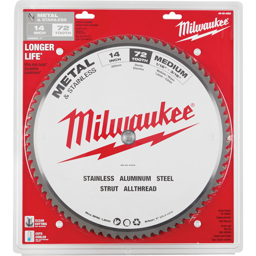 Endurance&reg; Circular Saw Blade, 14", 72 Teeth, Metal Use Auto-Cam