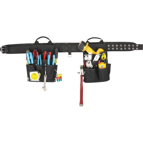 20 Pocket Tool Belt Combo, Polyester, Black Auto-Cam