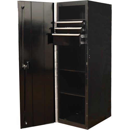 RX Series Side Cabinet, 3 Drawers, 19" W x 25" D x 61" H, Black Auto-Cam